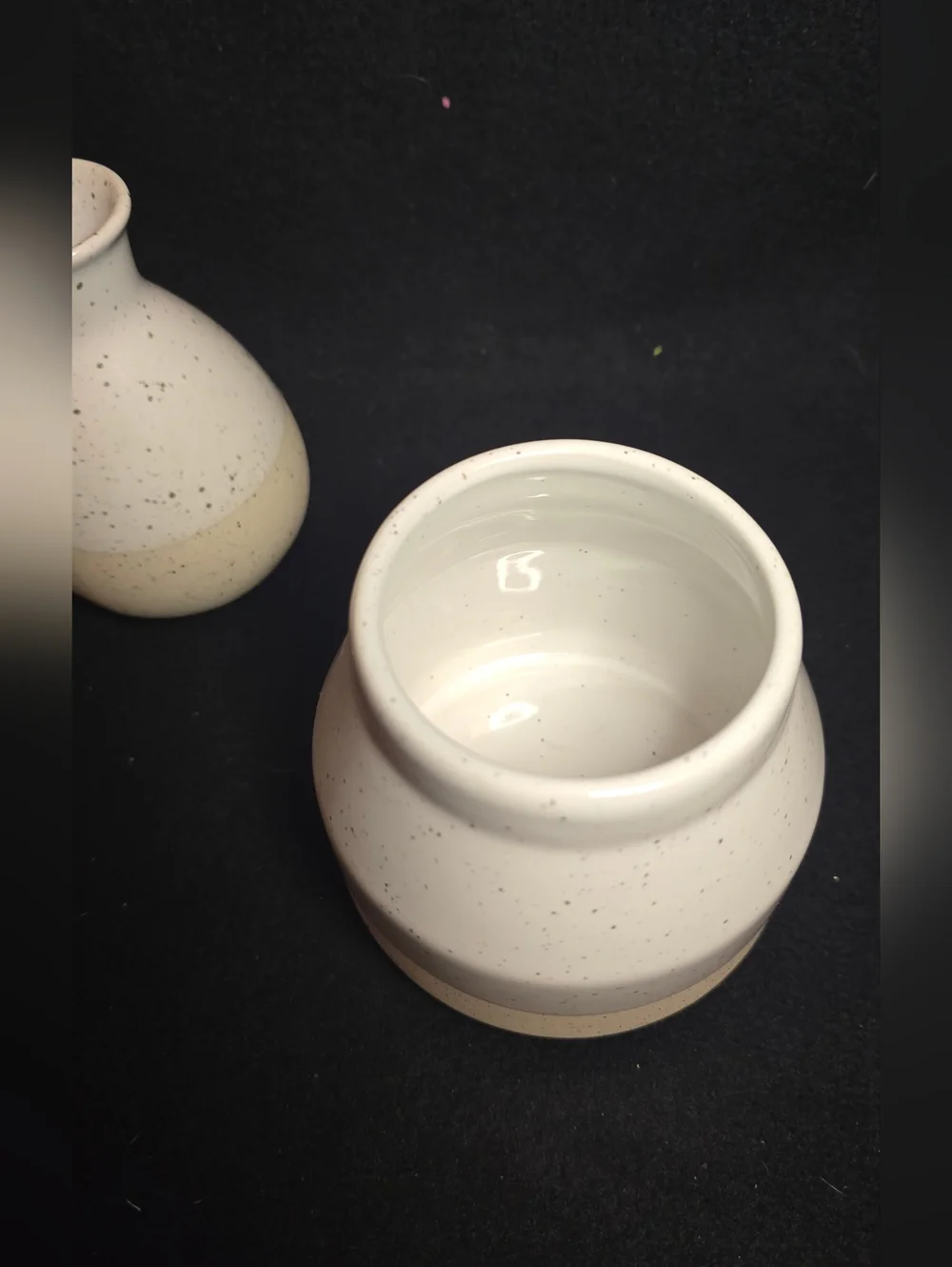 Ashland Two-Tone Ceramic Vase Set - White and Cream